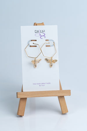 Hexagon Bee earrings