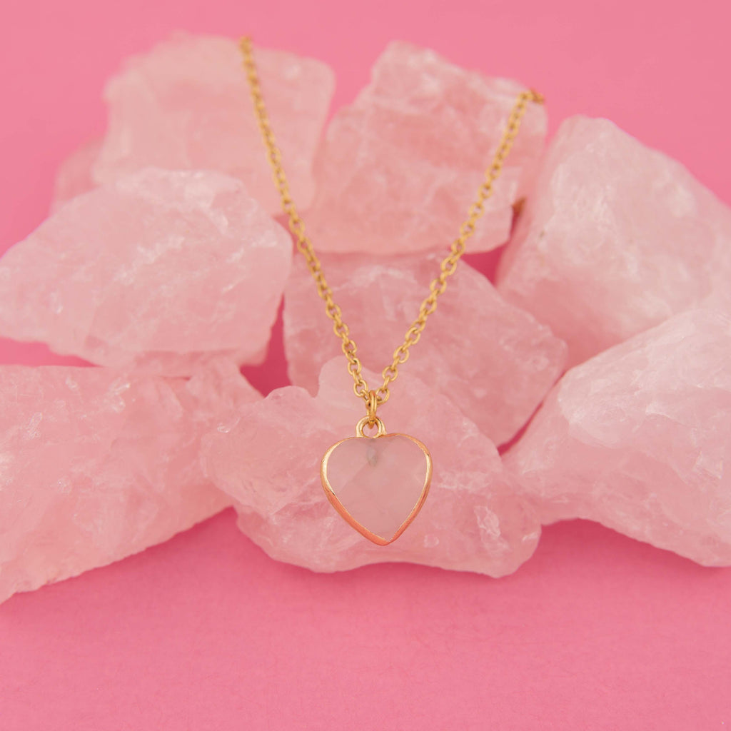 Rose Quartz Heart Necklace