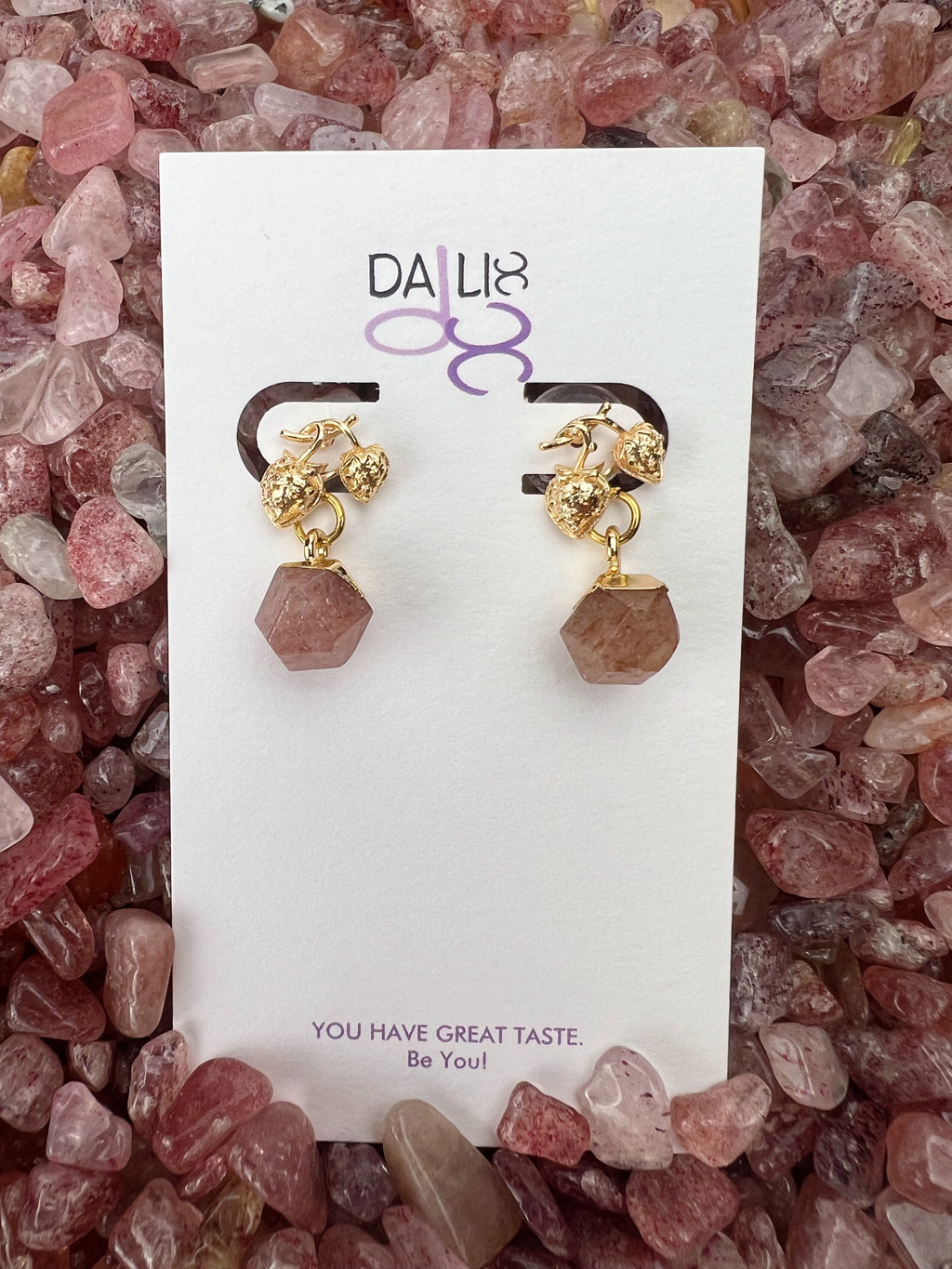 Strawberry Quartz earrings