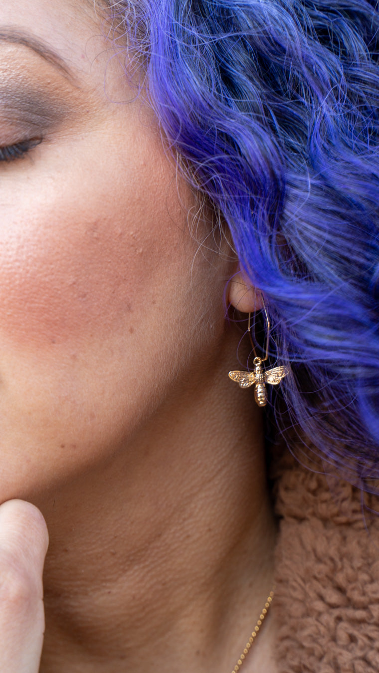 Hexagon Bee earrings