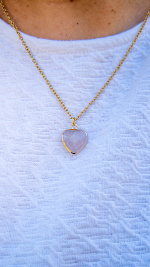 Rose Quartz Heart Necklace