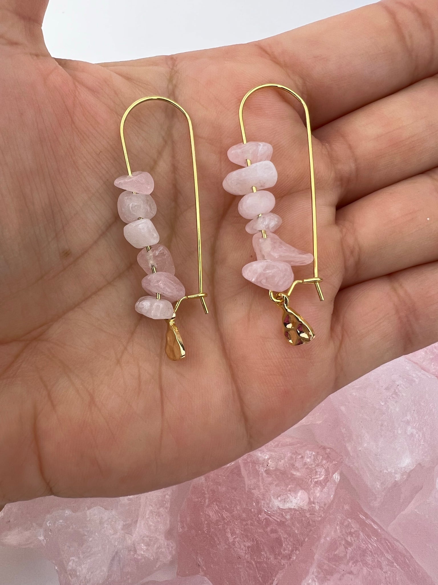 Rose Quartz Rain Drops